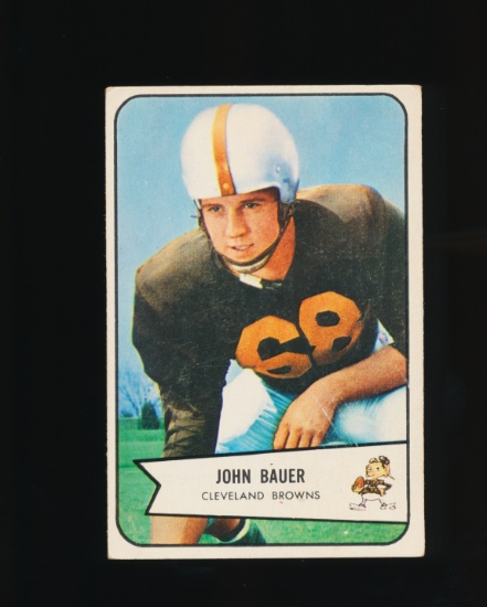 1954 Bowman ROOKIE Football Card #84 Rookie John Bauer Cleveland Browns