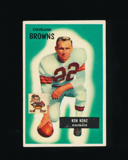 1955 Bowman ROOKIE Football Card #113 Rookie Kenny Konz Cleveland Browns