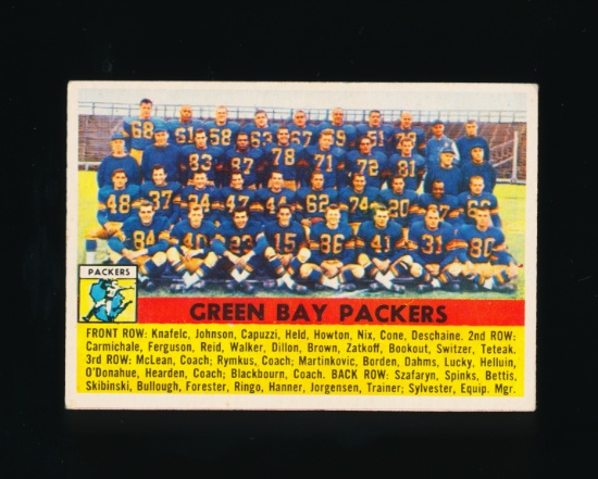 1956 Topps Football Card #7 Green Bay Packers Team