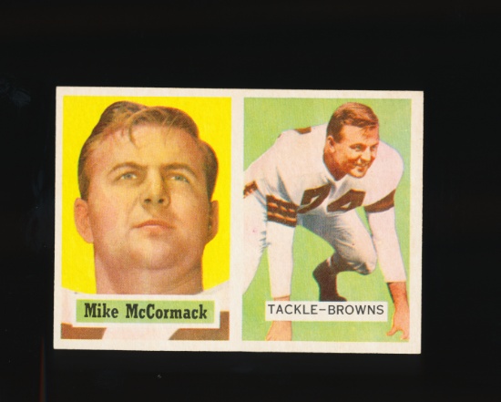 1957 Topps Football Card #3 Mike McCormack Cleveland Browns