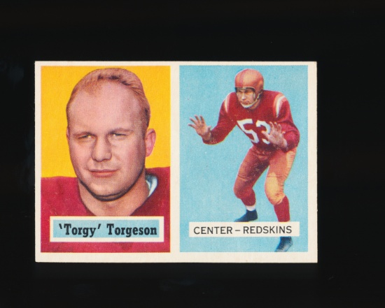 1957 Topps ROOKIE Football Card #12 Rookie La Vern "Torgy" Torgeson Washing
