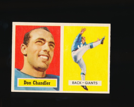 1957 Topps ROOKIE Football Card #23 Rookie Don Chandler New York Giants