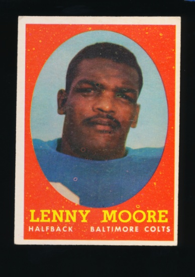 1958 Topps Football Card #10 Hall of Famer Lenny Moore Baltimore Colts