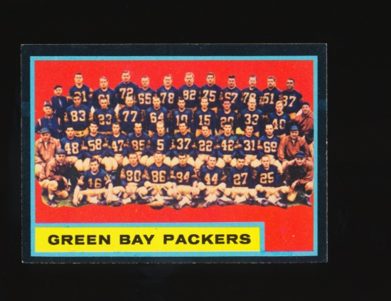 1962 Topps Football Card #75 Green Bay Packers Team
