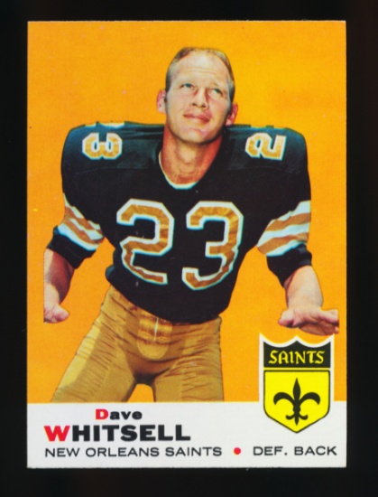 1969 Topps Football Card #14 Dave Whitsell New Oleans Saints