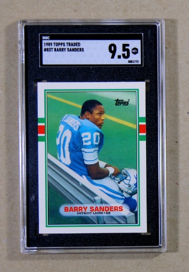 1989 Topps Traded ROOKIE Football Card #83T Rookie Hall of Famer Barry Sand