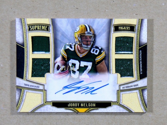 2015 Topps GAME WORN JERSEY-AUTOGRAPHED Football Card #SAQR-JN Jordy Nelson