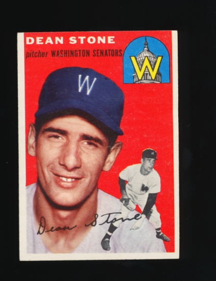 1954 Topps ROOKIE Baseball Card #114 Rookie Dean Stone Washington Senators