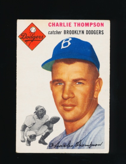 1954 Topps ROOKIE Baseball Card #209 Rookie Charlie Thompson Brooklyn Dodge