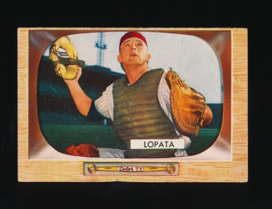 1955 Bowman Baseball Card #18 Stan Lopata Philadelphia Philies