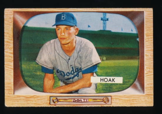 1955 Bowman Baseball Card #21 Don Hoak Brooklyn Dodgers
