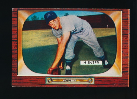 1955 Bowman Baseball Card #69 Bill Hunter New York Yankees. Small Wrinkle B