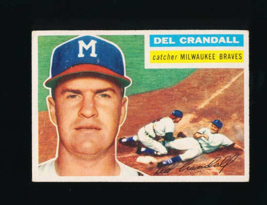 1956 Topps Baseball Card #175 Del Crandell Milwaukee Braves