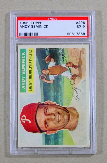 1957 Topps Baseball Card #296 Andy Seminick Philadelphia Phillies Graded PS