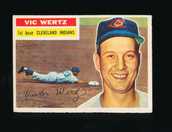 1956 Topps Baseball Card #300 Vic Wertz Cleveland Indians