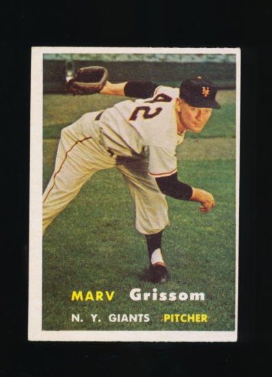 1957 Topps Baseball Card #216 Mav Grissom New York Giants