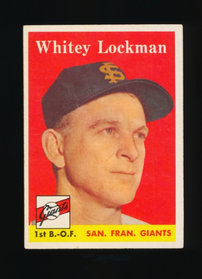 1958 Topps Baseball Card #195 Whitey Lockman San Francisco Giants