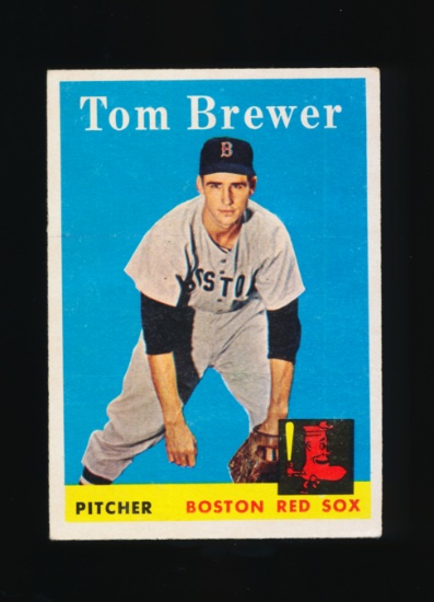 1958 Topps Baseball Card #220 Tem Brewer Boston Red Sox