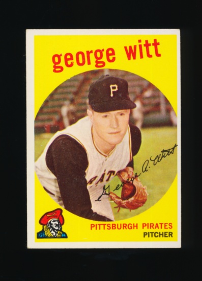 1959 Topps ROOKIE Baseball Card #110 Rookie George Witt Pittsburgh Pirates