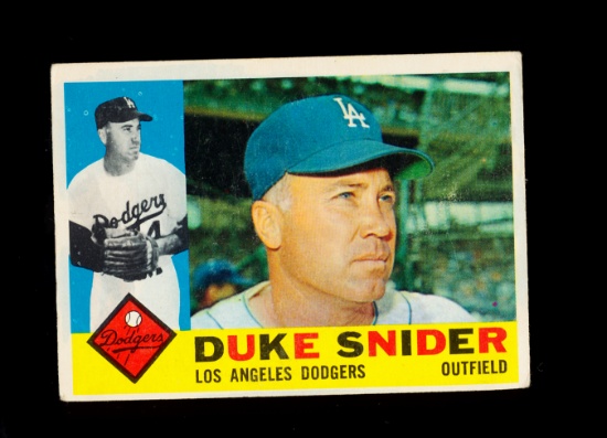 1960 Topps Baseball Card #493 Hall of Famer Duke Snyder Los Angeles Dodgers