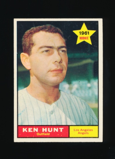 1961 Topps Baseball Card #156 Ken Hunt Los Angeles Angels Rookie Star