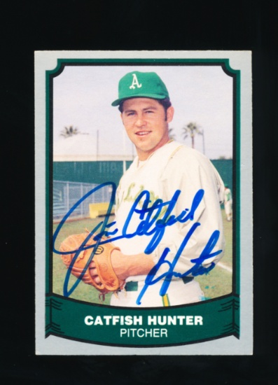 1988 Pacific Trading Cards Inc AUTOGRAPHED Baseball Card #16 Catfish Hunter