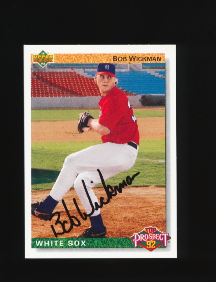 1992 Upper Deck ROOKIE AUTOGRAPHED Baseball Card #76 Rookie Bob Wickman Chi