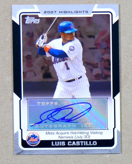 2008 Topps AUTOGRAPHED Baseball Card #HA-LC Luis Castillo New York Mets