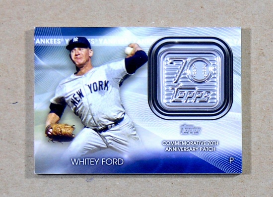 2021 Topps "70th Anniversay Logo Patch Card" Hall of Famer Whitey Ford New