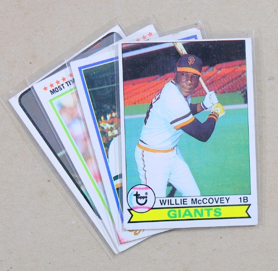 (4) Hall of Famer Willie McCovey Baseball Cards