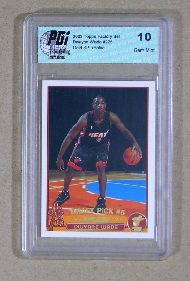 2003 Topps Factory Set Gold SP ROOKIE Basketball Card #225 Rookie Dwayne Wa