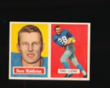 1957 Topps Football Card #8 Dave Middleton Detroit Lions