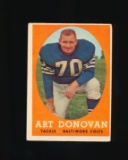 1958 Topps Football Card #106 Hall of Famer Art Donovan Baltimore Colts