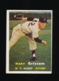 1957 Topps Baseball Card #216 Mav Grissom New York Giants
