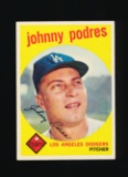1959 Topps Baseball Card #495 Johnny Podres Los Angeles Dodgers