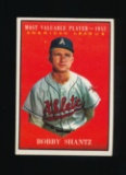 1961 Topps Baseball Card #473 Bobby Shantz Philadelphia Athletics 1952 MVP