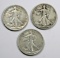 1936 P-D-S Walking Liberty Silver Half Dollars (3 Coins)