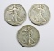 1946-D, 1946-D, 1947 Walking Liberty Silver Half Dollars (3 Coins)