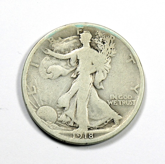 1918-D Walking Liberty Silver Half Dollar