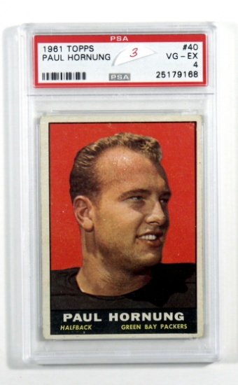 1961 Topps Football Card #40 Hall of Famer Paul Hornung Green Bay Packers.