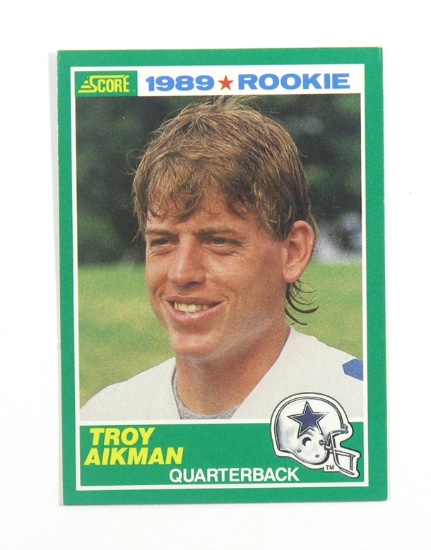1989 Score ROOKIE Football Card #270 Hall of Famer Rookie Troy Aikman Dalla