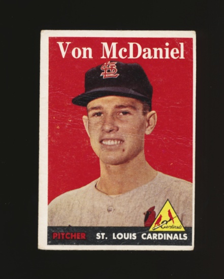 1958 Topps Baseball Card #65 Von McDaniel St Louis Cardinals