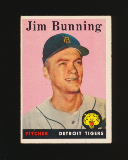 1958 Topps Baseball Card #115 Hall of Famer Jim Bunning Detroit Tigers