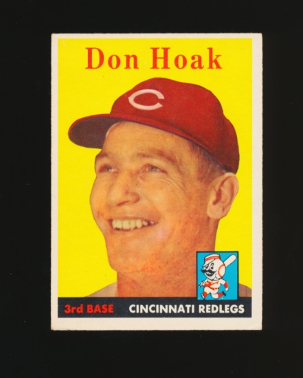1958 Topps Baseball Card #160 Don Hoak Cincinnati Redlegs
