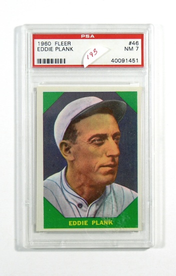 1960 Fleer Baseball Greats Baseball Card #46 Eddie Plank. Graded PSA NM-7