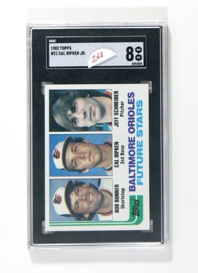 1982 Topps ROOKIE Baseball Card #21 Bob Bonner, Cal Ripken, Jeff Schneider