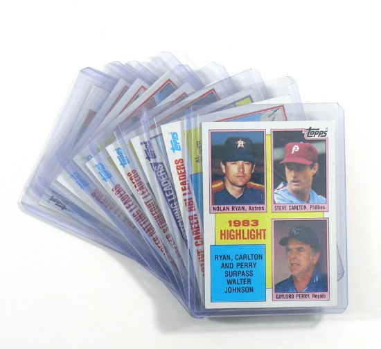 (9) 1984 Leader & Highlight Baseball Cards