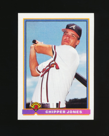 1991 Bowman ROOKIE Baseball Card #569 Rookie Hall of Famer Chipper Jones At