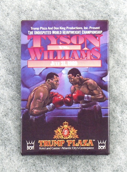 1989 Boxing Pin Advertising Tyson vs Williams Boxing Match. Mike Tyson vs.