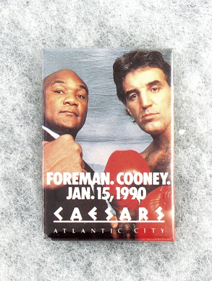 1990 Boxing Pin Advertising Forman vs Cooney Boxing Match. George Foreman v